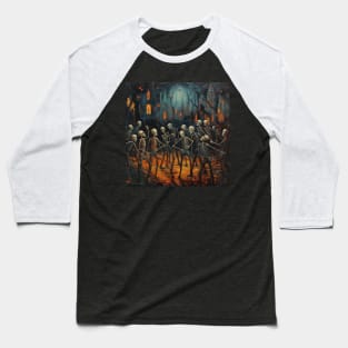 Skeleton Dance: Macabre 1 Baseball T-Shirt